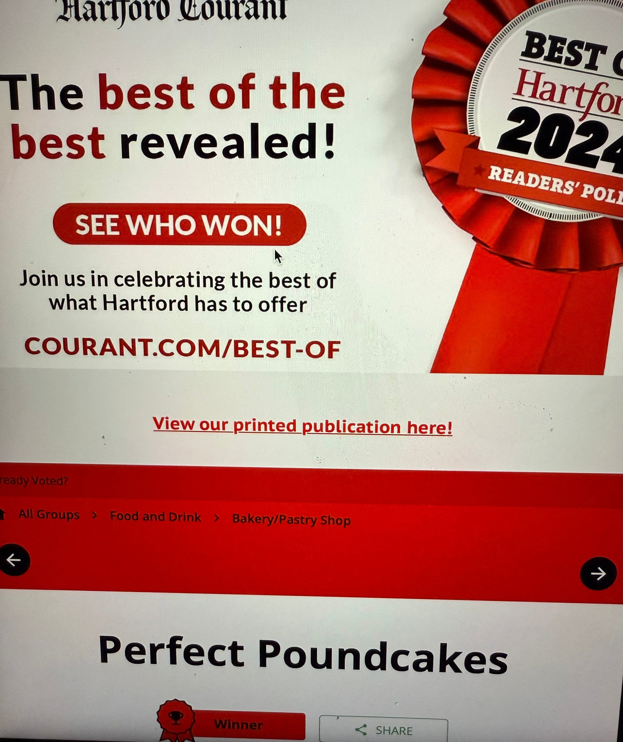 2024 Best of Hartford Bakery winner